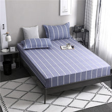 Load image into Gallery viewer, Blue Meteor Shower Star Printed Fitted Sheet 1pc Polyester Mattress Cover with Elastic Rubber Band Twin Full Queen King BedSheet