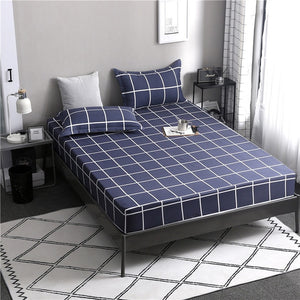 Blue Meteor Shower Star Printed Fitted Sheet 1pc Polyester Mattress Cover with Elastic Rubber Band Twin Full Queen King BedSheet