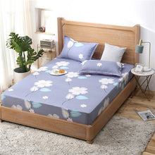 Load image into Gallery viewer, Blue Meteor Shower Star Printed Fitted Sheet 1pc Polyester Mattress Cover with Elastic Rubber Band Twin Full Queen King BedSheet