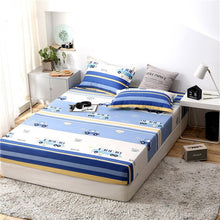 Load image into Gallery viewer, Blue Meteor Shower Star Printed Fitted Sheet 1pc Polyester Mattress Cover with Elastic Rubber Band Twin Full Queen King BedSheet