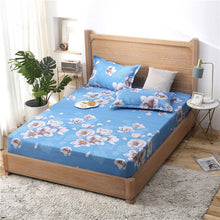 Load image into Gallery viewer, Blue Meteor Shower Star Printed Fitted Sheet 1pc Polyester Mattress Cover with Elastic Rubber Band Twin Full Queen King BedSheet