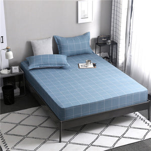Blue Meteor Shower Star Printed Fitted Sheet 1pc Polyester Mattress Cover with Elastic Rubber Band Twin Full Queen King BedSheet