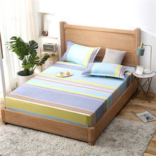 Load image into Gallery viewer, Blue Meteor Shower Star Printed Fitted Sheet 1pc Polyester Mattress Cover with Elastic Rubber Band Twin Full Queen King BedSheet