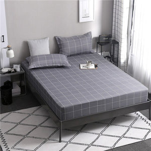 Blue Meteor Shower Star Printed Fitted Sheet 1pc Polyester Mattress Cover with Elastic Rubber Band Twin Full Queen King BedSheet