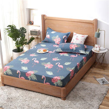 Load image into Gallery viewer, Blue Meteor Shower Star Printed Fitted Sheet 1pc Polyester Mattress Cover with Elastic Rubber Band Twin Full Queen King BedSheet