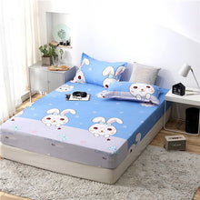 Load image into Gallery viewer, Blue Meteor Shower Star Printed Fitted Sheet 1pc Polyester Mattress Cover with Elastic Rubber Band Twin Full Queen King BedSheet