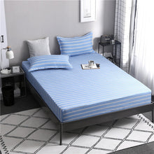 Load image into Gallery viewer, Blue Meteor Shower Star Printed Fitted Sheet 1pc Polyester Mattress Cover with Elastic Rubber Band Twin Full Queen King BedSheet