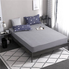 Load image into Gallery viewer, Blue Meteor Shower Star Printed Fitted Sheet 1pc Polyester Mattress Cover with Elastic Rubber Band Twin Full Queen King BedSheet