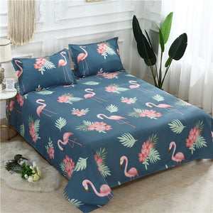 3 Pcs Bed Set Bed Sheet +2 Pc Pillowcase Bed Linen Mattress Covers Fitted Sheet Flat Sheet Bedsheet Queen King Full Twin Size