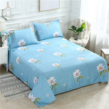 Load image into Gallery viewer, 3 Pcs Bed Set Bed Sheet +2 Pc Pillowcase Bed Linen Mattress Covers Fitted Sheet Flat Sheet Bedsheet Queen King Full Twin Size