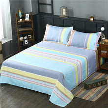 Load image into Gallery viewer, Striped Print 1 PC Bed Linens Flat Bed Sheet Plain Printed For Single/ Double Bed Twin Queen King Size Bedsheets FS02