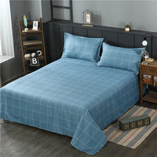 Load image into Gallery viewer, Striped Print 1 PC Bed Linens Flat Bed Sheet Plain Printed For Single/ Double Bed Twin Queen King Size Bedsheets FS02