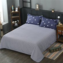 Load image into Gallery viewer, Striped Print 1 PC Bed Linens Flat Bed Sheet Plain Printed For Single/ Double Bed Twin Queen King Size Bedsheets FS02