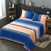 Load image into Gallery viewer, Striped Print 1 PC Bed Linens Flat Bed Sheet Plain Printed For Single/ Double Bed Twin Queen King Size Bedsheets FS02