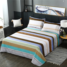 Load image into Gallery viewer, Striped Print 1 PC Bed Linens Flat Bed Sheet Plain Printed For Single/ Double Bed Twin Queen King Size Bedsheets FS02