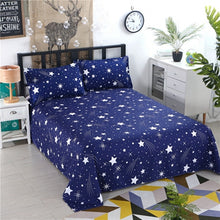 Load image into Gallery viewer, 1pcs Polyester Four Seasons Flat Bedsheet Blue Night Sky Printed Bedding Fitted Sheet Mattress Cover Bed Sheet Bedspreads Cover