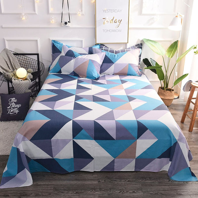 Colorful twin flat sheets king size pretty geometric plaid bed sheets queen size bed lines multicolor grids bedsheet #/L