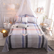 Load image into Gallery viewer, Colorful twin flat sheets king size pretty geometric plaid bed sheets queen size bed lines multicolor grids bedsheet #/L