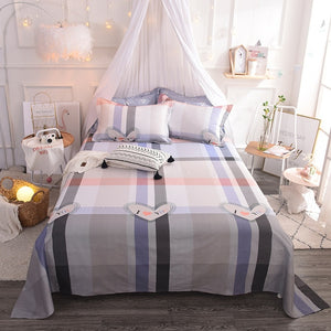 Colorful twin flat sheets king size pretty geometric plaid bed sheets queen size bed lines multicolor grids bedsheet #/L