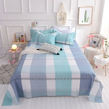 Load image into Gallery viewer, Colorful twin flat sheets king size pretty geometric plaid bed sheets queen size bed lines multicolor grids bedsheet #/L