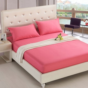 Fitted Sheet Mattress Cover Solid Color Sanding Bedding Linens Bed Sheets With Elastic Band Double Queen Size Bedsheet 180X200CM
