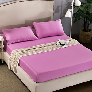 Fitted Sheet Mattress Cover Solid Color Sanding Bedding Linens Bed Sheets With Elastic Band Double Queen Size Bedsheet 180X200CM