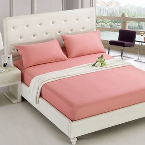 Fitted Sheet Mattress Cover Solid Color Sanding Bedding Linens Bed Sheets With Elastic Band Double Queen Size Bedsheet 180X200CM