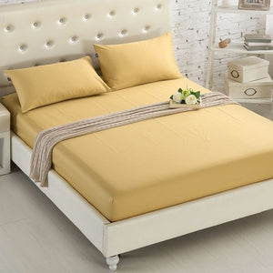 Fitted Sheet Mattress Cover Solid Color Sanding Bedding Linens Bed Sheets With Elastic Band Double Queen Size Bedsheet 180X200CM