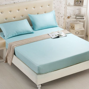 Fitted Sheet Mattress Cover Solid Color Sanding Bedding Linens Bed Sheets With Elastic Band Double Queen Size Bedsheet 180X200CM