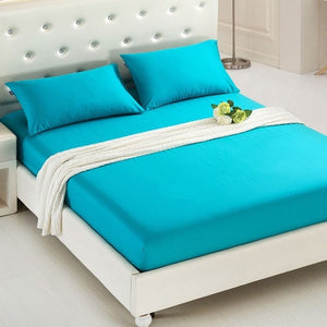 Fitted Sheet Mattress Cover Solid Color Sanding Bedding Linens Bed Sheets With Elastic Band Double Queen Size Bedsheet 180X200CM