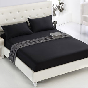 Fitted Sheet Mattress Cover Solid Color Sanding Bedding Linens Bed Sheets With Elastic Band Double Queen Size Bedsheet 180X200CM