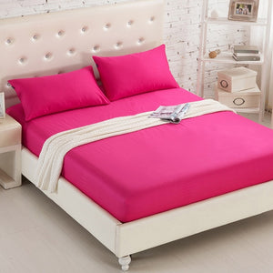 Fitted Sheet Mattress Cover Solid Color Sanding Bedding Linens Bed Sheets With Elastic Band Double Queen Size Bedsheet 180X200CM