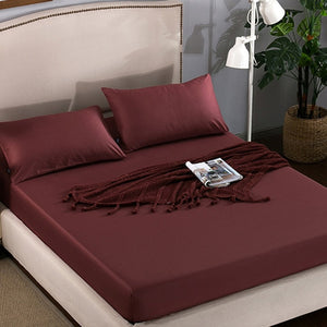 Fitted Sheet Mattress Cover Solid Color Sanding Bedding Linens Bed Sheets With Elastic Band Double Queen Size Bedsheet 180X200CM